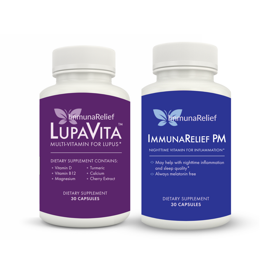 LupaVita & ImmunaRelief PM Vitamin Bundle for Lupus, Sjogren's Syndrome, Hashimotos & Psorasis | ImmunaRelief Vitamins