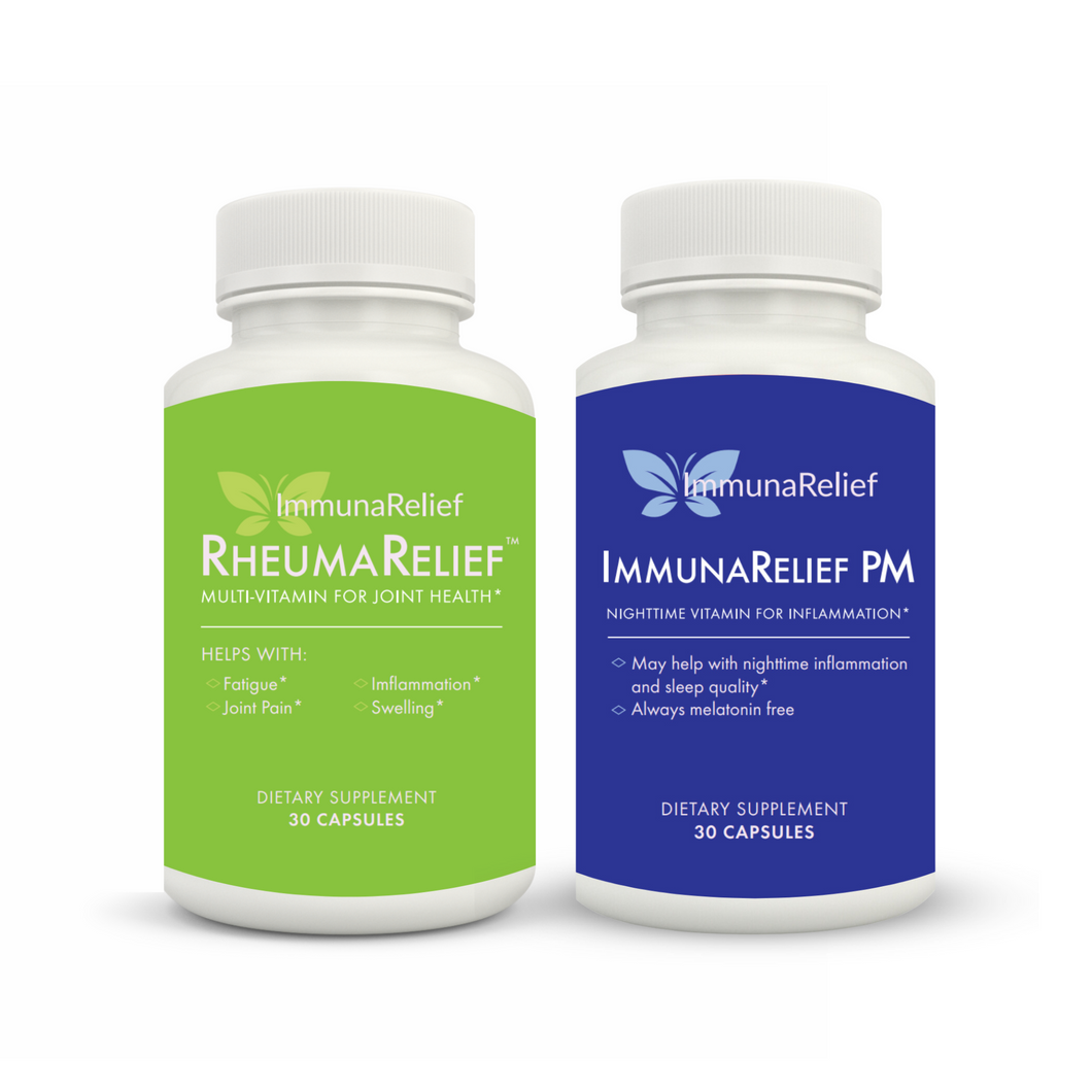 RheumaRelief & ImmunaRelief PM Vitamin Combo for Rheumatoid Arthritis, Osteoarthritis & Psoriatic Arthritis