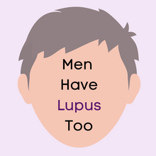 Load image into Gallery viewer, Graphic of a mans face that says &quot;Men have lupus too&quot;
