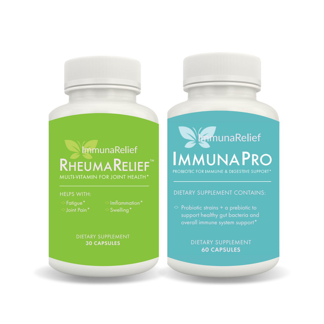 RheumaRelief & ImmunaPro Probiotics Bundle for Rheumatoid Arthritis, Osteoarthritis & Reactive Arthritis